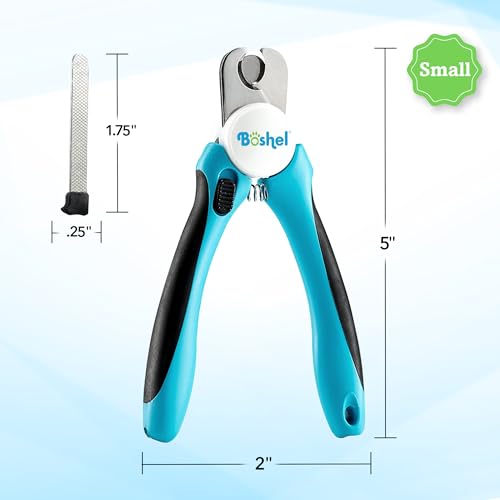 Image of Boshel Dog and Cat Nail Clipper with Safety Guard, Razor-Sharp Toenail Cutter with Nail File, Ideal for Smaller Pets