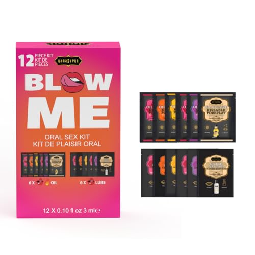 KAMA SUTRA Blow Me Kit - Sex-to-Go Kit – 12 Discreet Assorted Sachets of Premium Flavored Lube and...