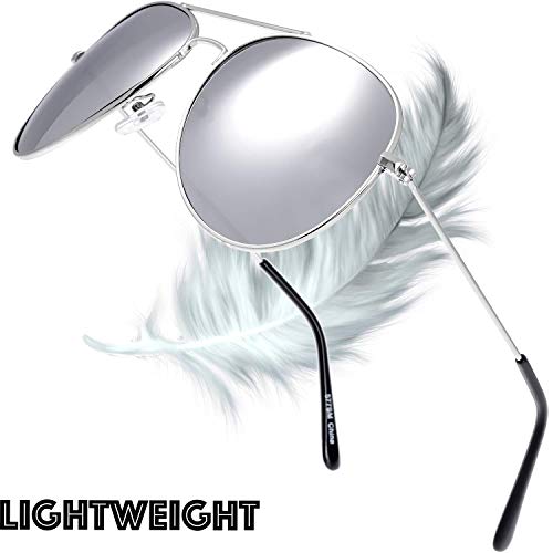 The Fresh Classic Metal Frame Mirror Lens Aviator Sunglasses with Gift Box4