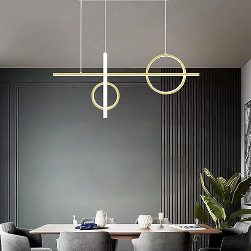 Lustre moderne à LED à intensité variable avec longue bande de plafond réglable - 5
