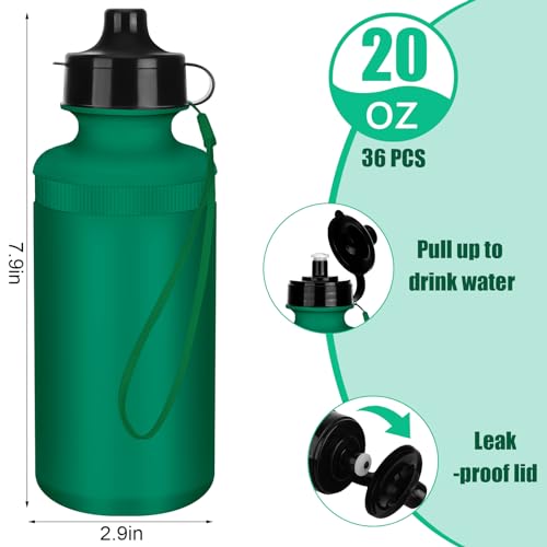 Zubebe 36 Pcs Reuasble Water Bottles Bulk Operation Christmas Gifts 20 Oz Squeeze Diy Water Bottles With Nylon Strap For Halloween Party Favors Operation Christmas Charity Donation thumb #1