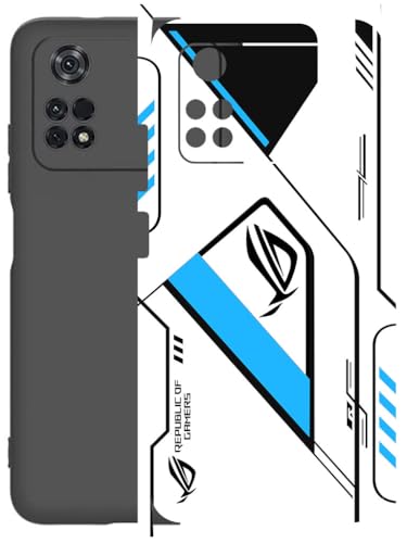 Image of AtOdds - Full Body Back Screen Guard Protector Film - Lamination Wrap Skin Sticker Compatible with Poco M4 PRO (4G) | Scratchproof Matte Finish (RogBlue)