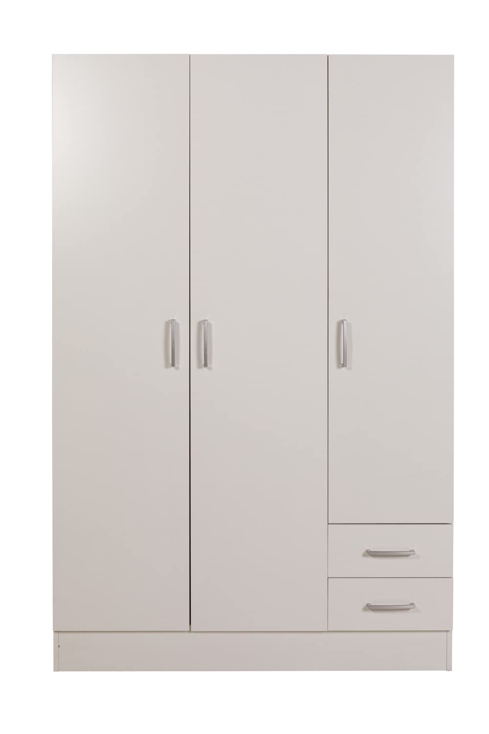 COMPOSAD | Armadio della Linea FACILE con 3 Ante e 2 Cassetti, Camera da Letto, Armadio con Ante, Dimensioni (LxAxP) 119,30x184,40x46,30 cm, Colore Bianco, Made in Italy