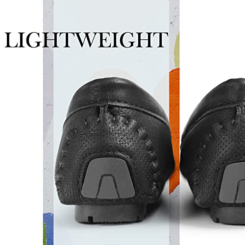 Hawkwell Kids Classic Penny Loafer Moccasin Dress Driver Shoes School Shoes,Textured Black Synthetic Leather thumb #4