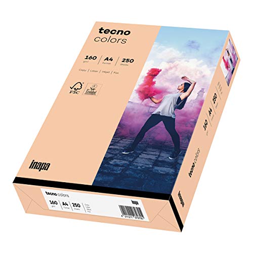 inapa farbiges Druckerpapier, buntes Papier tecno Colors: 160 g/m², A4, 250 Blatt, lachs inapa farbiges Druckerpapier, buntes Papier tecno Colors: 160 g/m², A4, 250 Blatt, lachs