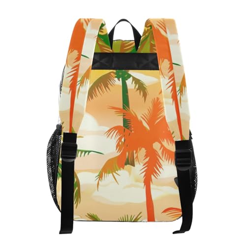 Clear Backpack Women Cute Tropical Palm Trees Orange Boys Backpacks for Girls Approved Transparent Bag3