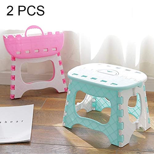 Garden Furnitures 2 PCS Outdoor Portable Sitting Plastic Folding Stool Fishing Useful Stool, Random Color Delivery