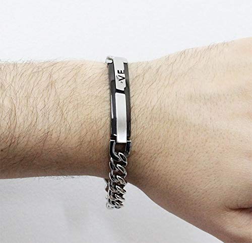 Pulseira de Aço Inox Modelo Love com 10mm de largura