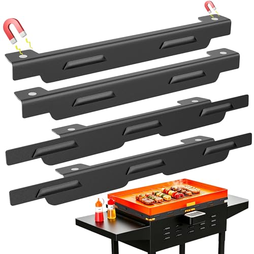 Bluedeep Magnetic Wind Guards for 36" Blackstone Griddle, Camping Blackstone Griddle Accessories, 4-Pack Stainless Steel Wind Screen to Protect Flames, Compatible with Hood & Rear Grease Cup, Black by BLUEDEEP - Used condition - US$14.84