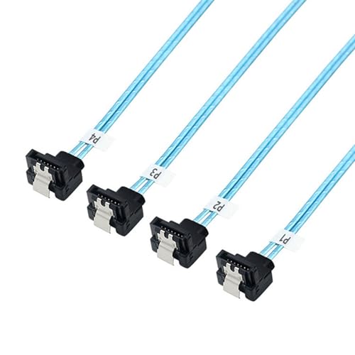 Cable SAS 4.0 de 4 vías para solucionar falta de espacio en host con conector de 90 grados