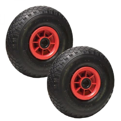 Linxor - Lot de 2 Roues gonflables pour Chariot 26 x 8.5 cm - Axe 25 mm