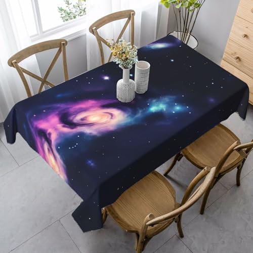 LLOTPQ Rechteckige Tischdecke mit Galaxie-Motiv – Esstischabdeckung, langlebig, Urlaub, Party, Hochzeit, Dekoration, Küchentischdecken
