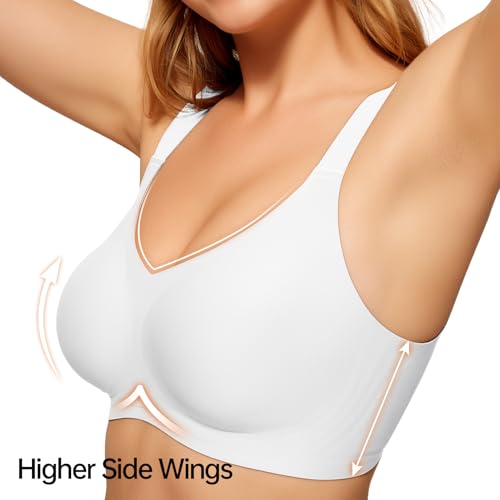 Image of LetsJoli Wireless Bras for Women No Underwire Full Coverage Push Up Bra Support Plus Size Bras for Older Women Bralettes