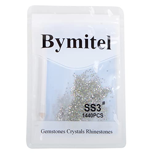 Image of 2880 Pieces Nail Art Rhinestones Glueless Hotfix Round Flatback Glass Crystals for DIY Jewelry Making with a Picking Pen (ss3 2880pcs, Crystal AB)