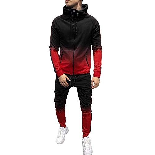 chándal Completo para Hombre, Moda Impresa otoño e Invierno Conjunto Deportivo de Manga Larga Casual Sudadera Cover