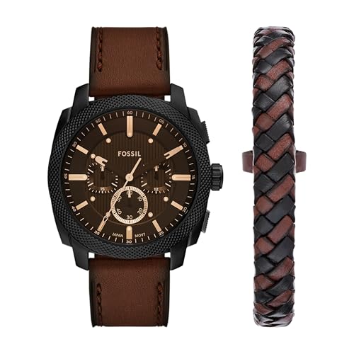 Lista de Fossil Monterrey - los más vendidos. 41 Fossil Set reloj con pulsera fs6102set machine de piel en color café para hombre