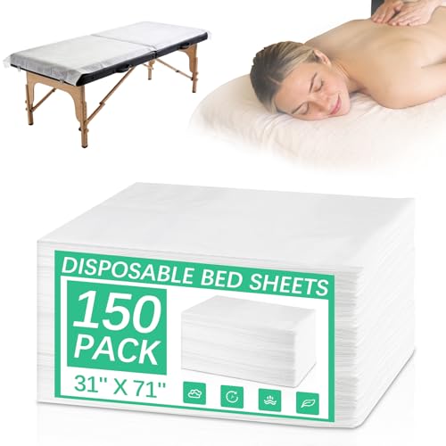 150 Pcs Disposable Massage Table Sheets 31 x 71 Non-Woven Disposable Bed Sheets for Massage Table Cover Breathable SPA Bed Cover for Spa Massage Beauty Tattoos Travel
