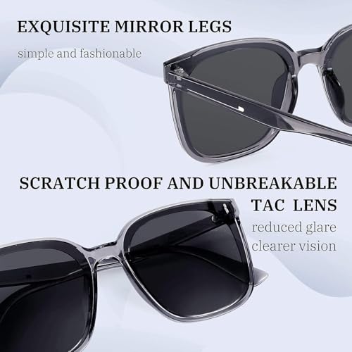 Image of IFLASH Oversized Polarized Square Sunglasses for Women Men Vintage Glasses with Flat Lens Fashion Stylish Shades