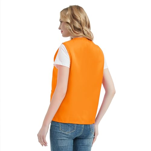 TopTie Volunteer Activity Vest Waiter Uniform Button Vest Sleeveless Unlined Waistcoat with Pockets3