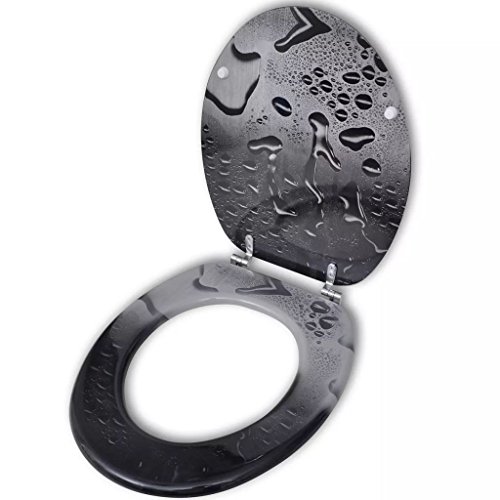 Xichuzi Toilettensitz WC-Sitz MDF Wassertropfen Design, Klodeckel, Toilettendeckel, Wc Sitz, Klobrille, Wc Deckel, Toilettenbrille,