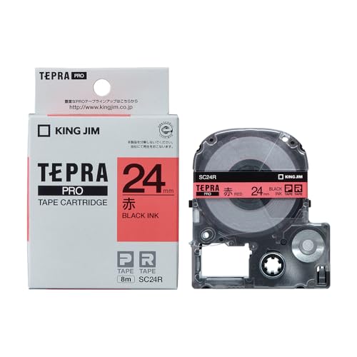 キングジム テープカートリッジ テプラPRO 24mm SC24R 赤の商品画像（Amazon）