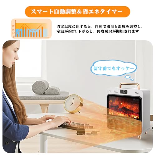 VECELO セラミックヒーター 暖炉型 人感センサー の商品画像 3