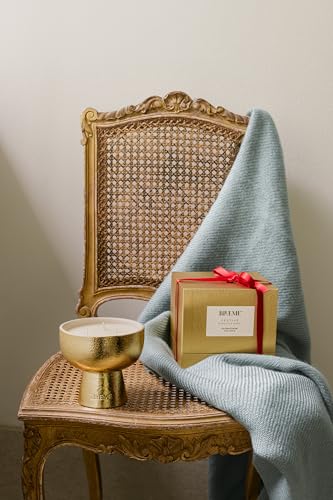 BLUEME-Gold-Holiday-Wellness-Refillable-Candle-Cheer-Pomegranate-Clove-3-Wick-Contains-Essential-Oil-Sustainable-Hand-Finished-Premium-Natural-Cotton-Wick-Soy-Wax-Blend BLUEME Gold Holiday Wellness Refillable Candle Cheer Pomegranate Clove 3 Wick Contains Essential Oil Sustainable Hand Finished Premium Natural Cotton Wick Soy Wax Blend