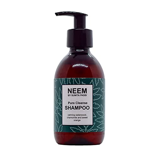 NEEM Sunita Passi - Ayurvedic Neem Shampoo, 250ml - Nourishing Ayurveda Shampoo for All Hair Types & Sensitive Scalps - Sweet Orange & Cedarwood Essential Oils - Vegan & Natural Hair Care