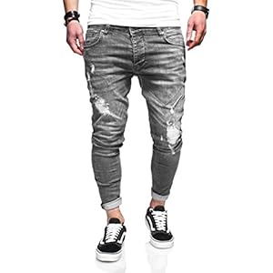 behype. Destroyed jeansbroek voor heren, 80-3496