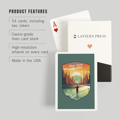 Baraja de Poker Lantern Press Kenai River Alaska 52 cartas miniatura 3