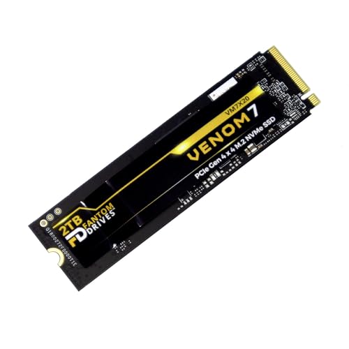 Fantom Drives VENOM7 2TB ^ SSD NVMe Gen 4 M.2 2280 Xvt@C fXNgbv/m[gp\R/PS5Ή ő7300MB/b - 3D NAND TLC (VM7X20)