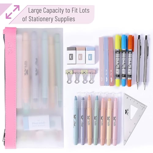 Image of Mr. Pen- Clear Pencil Pouch, 8.50 inchx4.25 inch, 3 Pack, Durable TPU Material | Medium Water-Resistant Pencil Bags with Smooth Zipper, Multipurpose Clear Pouch for Stationery, School, Office
