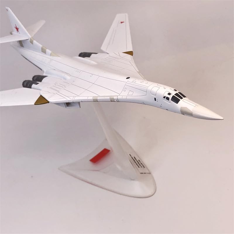 1:200 Tu-160 Fighter Jet Model, Pre-Assembled Metal Diecast Military Aircraft Models for Collectible and Gift, Highly Simulation Airplane.