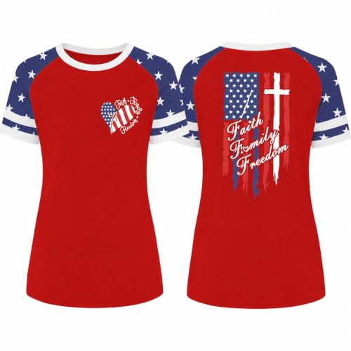 Image of 4th of July Shirts for Girls Patriotic American Flag Kids Clothing