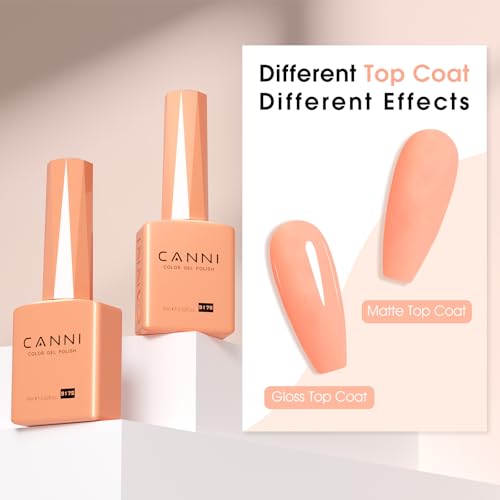 Image of CANNI 9ml Pastel Pink Orange Gel Nail Polish High Gloss UV LED Soak Off Gel