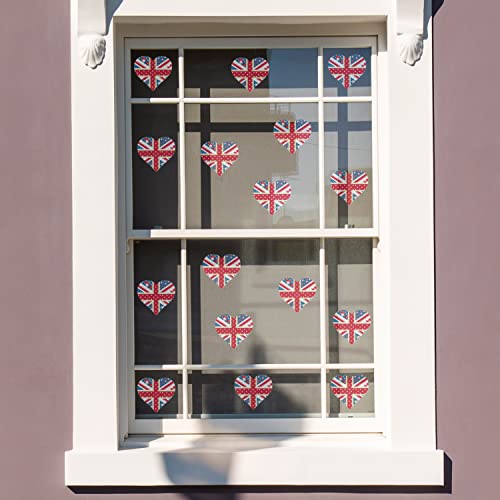 Stickerscape Decoraciones de fiesta callejera (Union Jack - Opción 2) | Pegatinas de ventana de coronación para decorar | Decoraciones de ventana de coronación | Fácil de aplicar, visible desde ambos