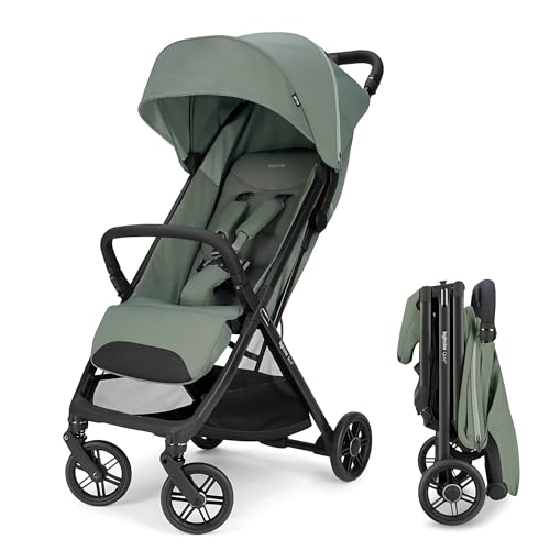 Inglesina Quid³ Stroller, Planet Green - Compact Reclining Travel Stroller for Baby & Toddler 0-55 lbs, One Hand fold, Car seat Compatible, Airplane Overhead, Lightweight, Foldable, XL UPF 50+ Canopy
