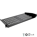 Rack Shelf by SimpleCord - Universal Cantilever Vented 1U Rack Tray For 19-inch Server Racks and Cabinets – Premium Heavy Duty Cold Rolled Steel Designed to Hold Network and AV Equipment