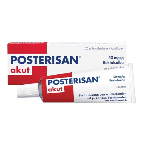 Posterisan akut 50 mg/g Rektalsalbe mit Applikator: Schnelle Hilfe bei Schmerzempfinden und starkem Juckreiz, 25 g