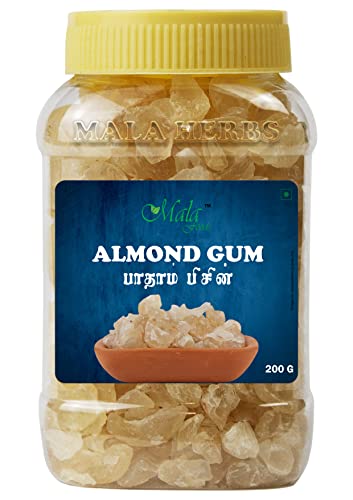 MALA Almond Gum -200 GMS / Badam Pisin Gond Katira Pure Organic - 200 Gm (Edible Gum)