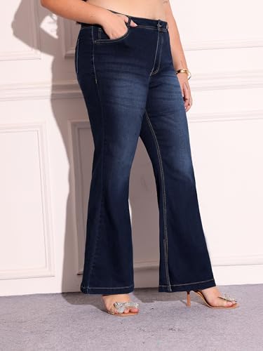 Image of Miss Chase A+ Women's High Rise Regular Stretchable Denim Bootcut Shaping Jeans