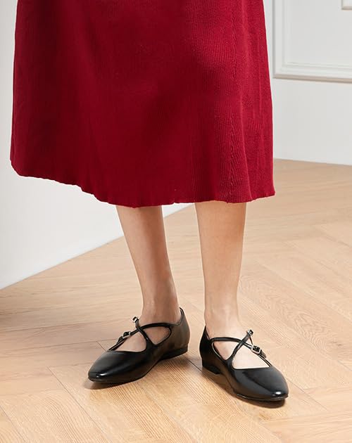 C. Paravano Women's Mary Jane Ballet Flats - Adjustable Buckle Strap,Soft Leather Almond Toe Flats for Work,Casual, Daily Wear, Wedding, Church, Office, and Travel and Driving-Stylish Women's Shoes4