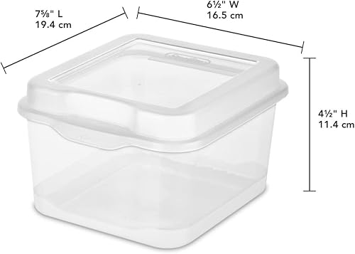 Miniatura 6 de Sterilite 18038612 caja de almacenamiento de tapa extraíble, transparente, pequeño