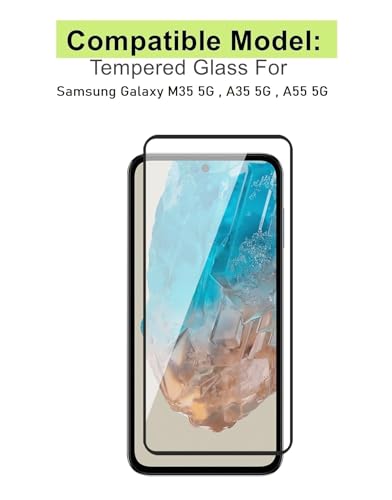 Image of JGD PRODUCTS for Samsung Galaxy M35, A35, A55 5G Tempered glass with Full Edge Protection and Easy Installation Kit