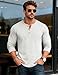 MAGCOMSEN Men's Henley Long Sleeve Shirt Moisture Wicking Polyester Shirts Lightweight T-Shirts Casual Basic Tees White