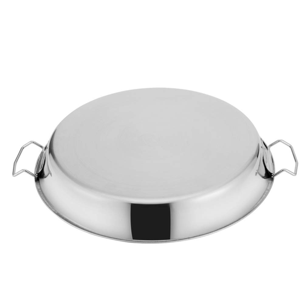 Sartén redonda de acero inoxidable antiadherente para lasaña con asas, 40 cm/33 cm, ideal para carne de pavo y verduras, bandeja para hornear para asar perfectamente