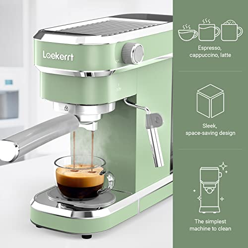 Laekerrt Espresso Machine 20 Bar Espresso Maker Cmep01 With Milk Frother Steam Wand, Retro Home Expresso Coffee Machine For Cappuccino And Latte (Green) Gift For Coffee Lovers, Mom, Friend, Family #TOP3