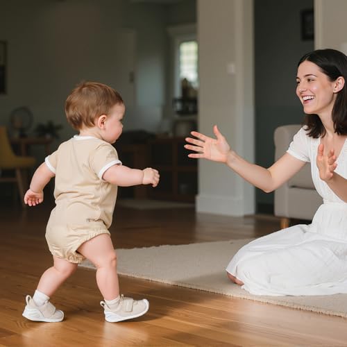 Baby Shoes Wide Toe Box Infant Boy Girl First Walker Shoe Toddler Crib Barefoot Sneakers Non-Slip Sole Soft Breathable Mesh Lightweight Walking Indoor Newborn Chubby Babies 6 9 12 18 24 Months2