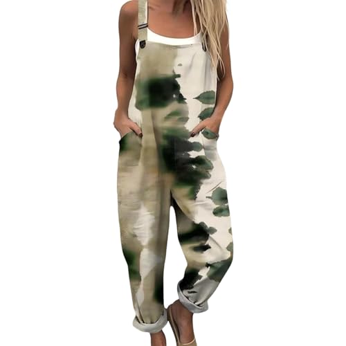 Peto para mujer holgado con estampado de flores y perneras anchas tallas grandes
