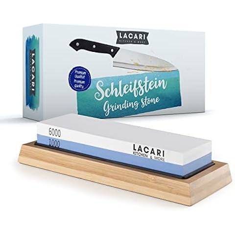 Afilador de cuchillos LACARI con piedra de afilar de 1000 y 6000 granos Cover